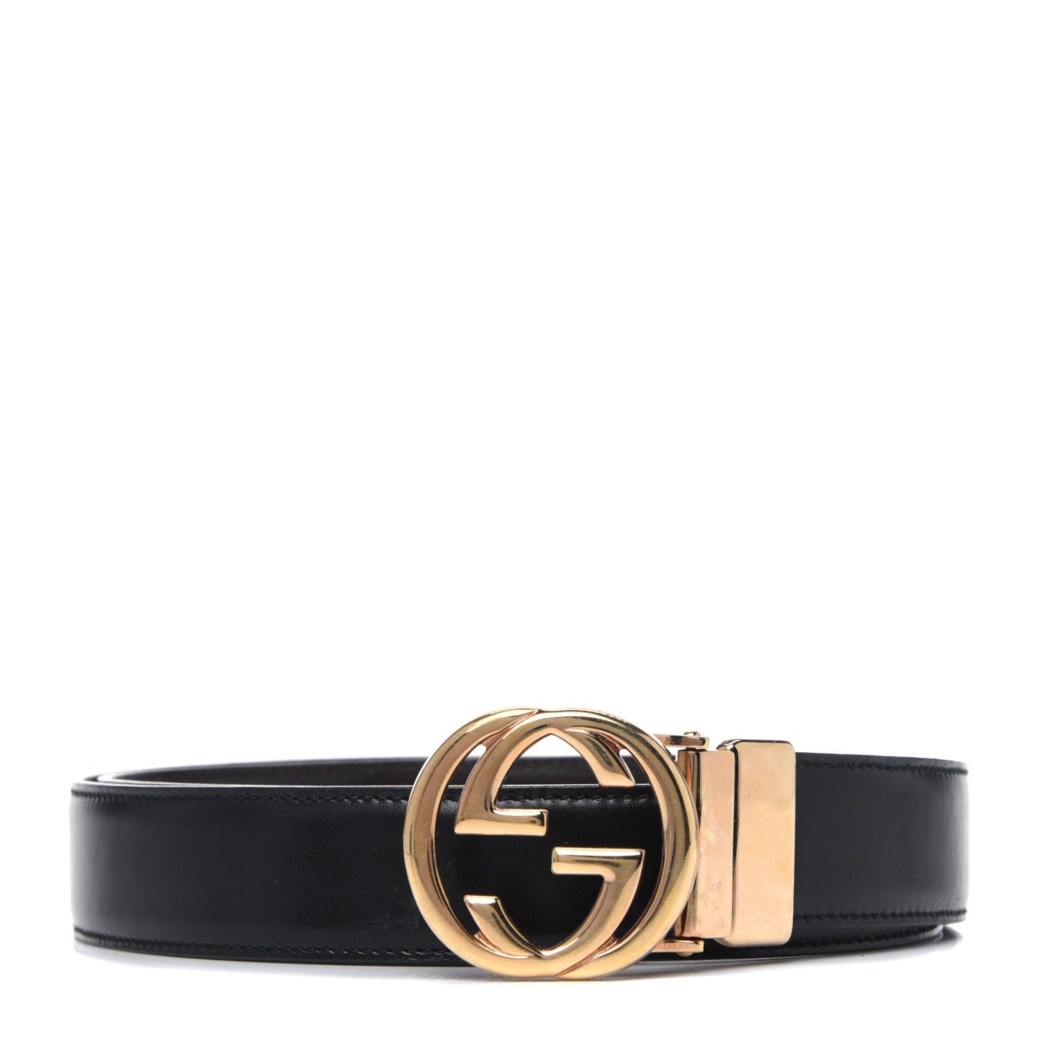 Gucci Calfskin Interlocking G Reversible Belt 90 36 Black Brown 1 of 6