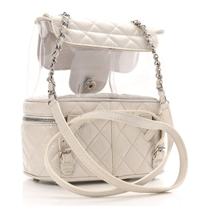 Chanel Crumpled Calfskin PVC Quilted Backpack White 3 of 12