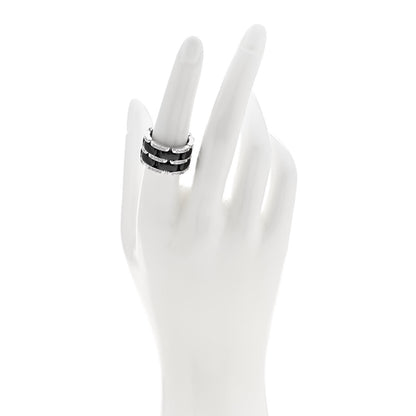 Chanel 18K White Gold Ceramic Diamond Large Ultra Ring 53 6.25 Black 2 of 5