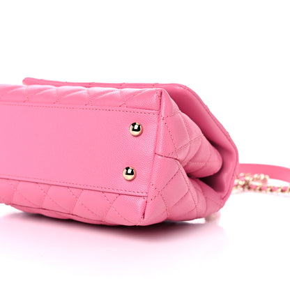 Chanel Caviar Lizard Embossed Quilted Mini Coco Handle Flap Pink 9 of 11