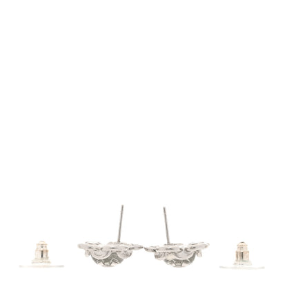 Chanel Resin Pearl CC Flower Earrings Silver 3 of 5