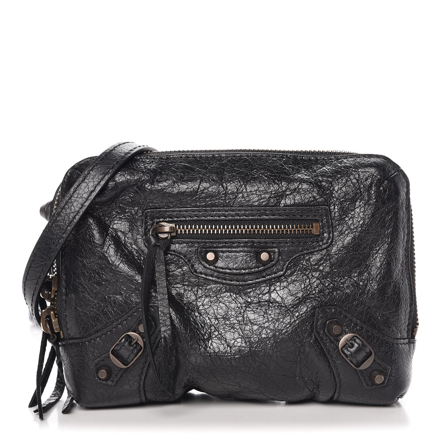 Agneau Classic Hardware XS Reporter Crossbody Black