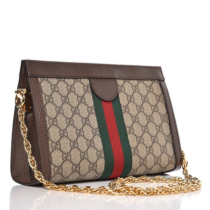 Gucci GG Supreme Monogram Web Small Ophidia Chain Shoulder Bag Brown 3 of 7