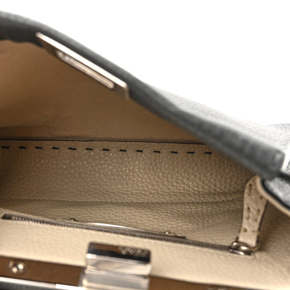 Fendi Cuoio Romano Selleria Bi-Color Mini Peekaboo Iconic Satchel Asfalto Latte 5 of 11