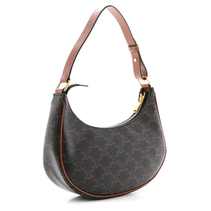 Celine Triomphe Canvas Calfskin Ava Shoulder Bag Tan 3 of 10