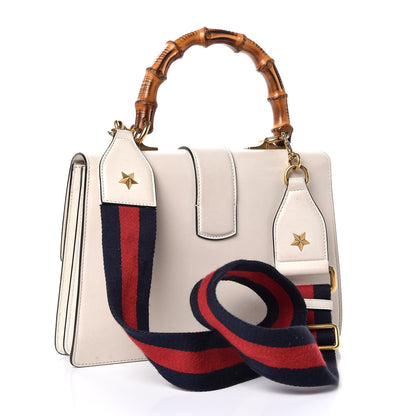 Gucci Calfskin Bamboo Web Medium Dionysus Top Handle Bag White Blue Hibiscus Red 4 of 15