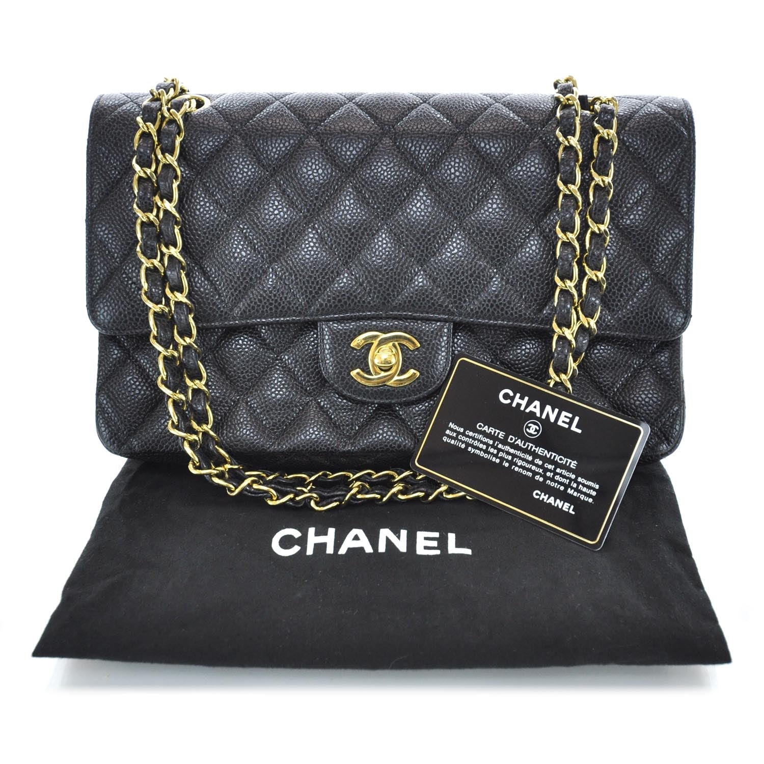 Chanel Caviar Quilted Medium Double Flap Black 11 of 11