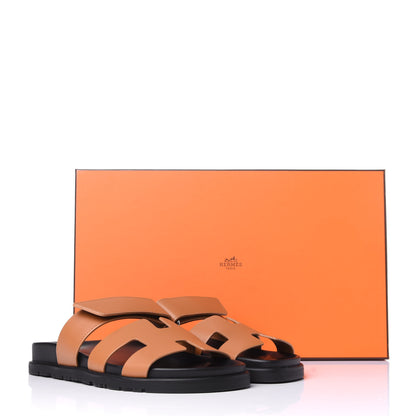 Hermes Calfskin Womens Chypre Sandals 36.5 Gold 11 of 11