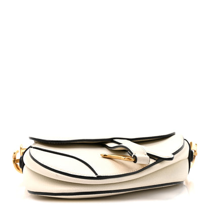 Christian Dior Grained Calfskin Mini Saddle Bag White 4 of 12