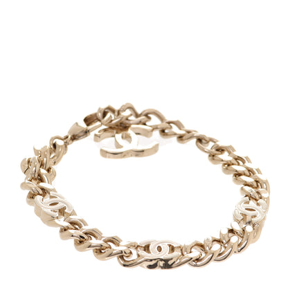 Chanel Enamel Metal CC Chain Bracelet Gold White 3 of 6