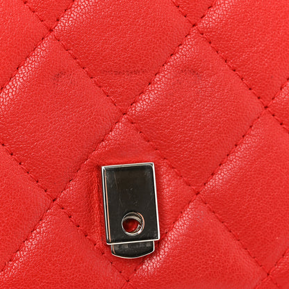 Chanel Grained Calfskin Quilted CC Box Wallet On Chain WOC Red 11 of 12