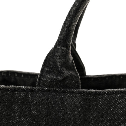 Prada Denim Small Logo Tote Black 17 of 22