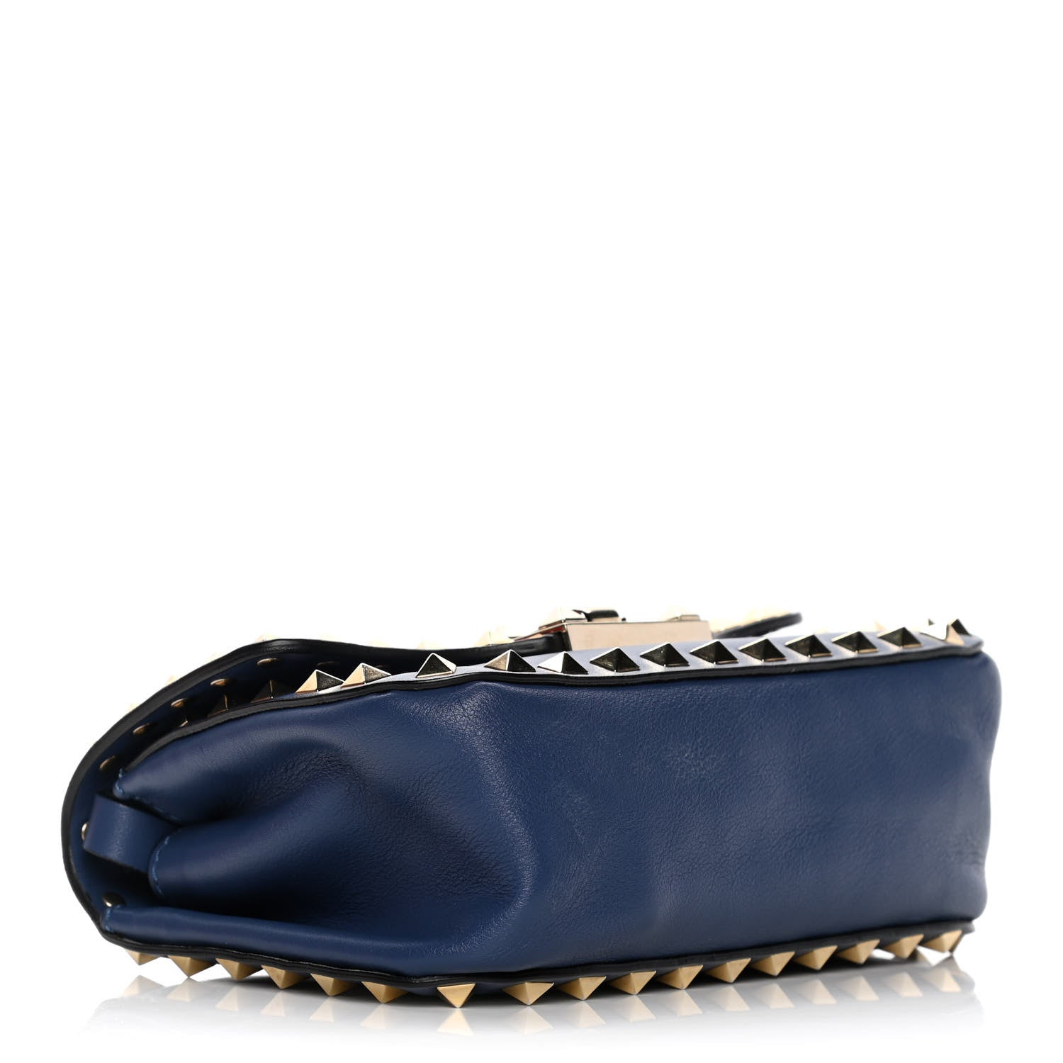 Valentino Garavani Vitello Mini Rockstud Flap Saddle Crossbody Bag Indigo 4 of 9