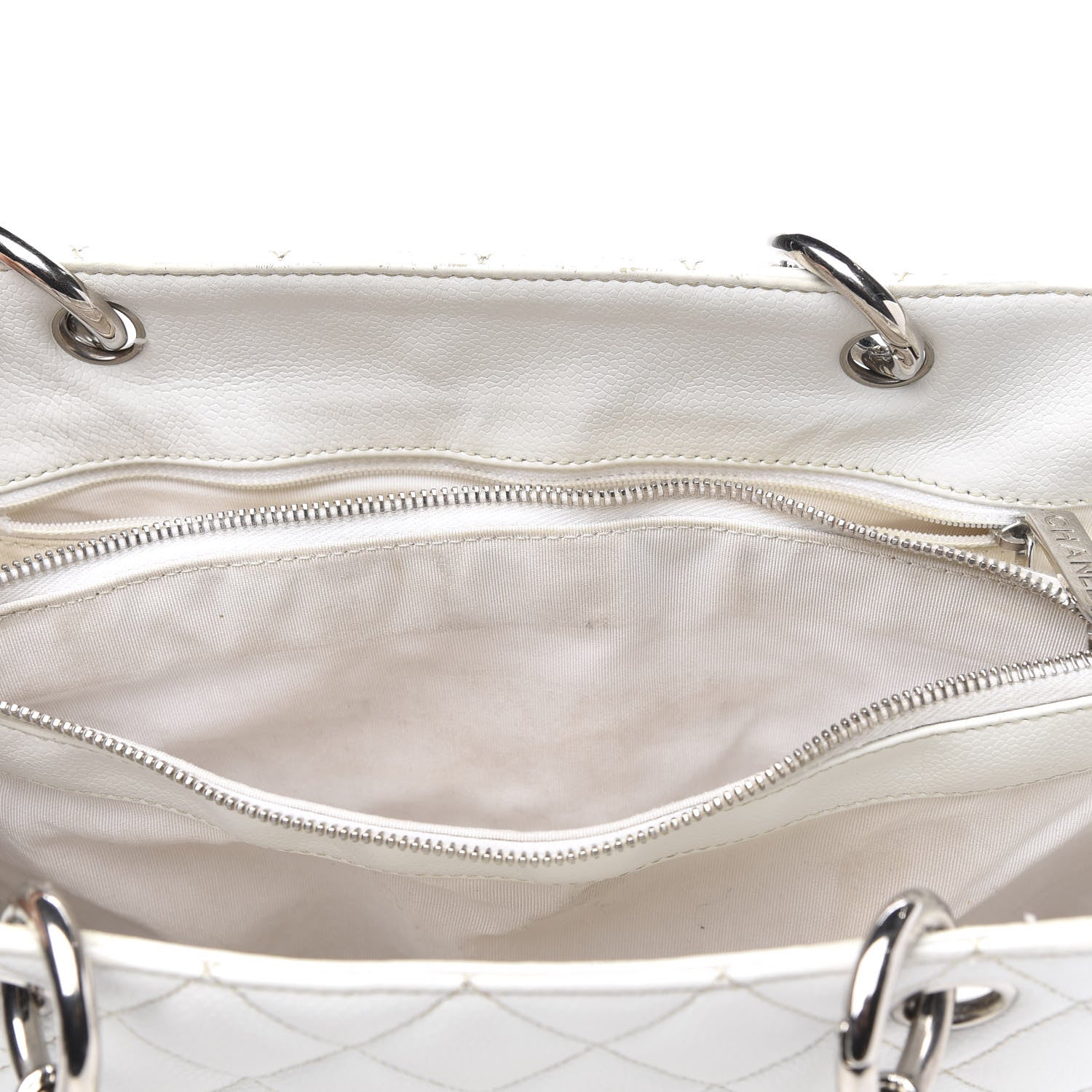 Chanel Caviar Quilted Grand Shopping Tote GST White 19 of 22
