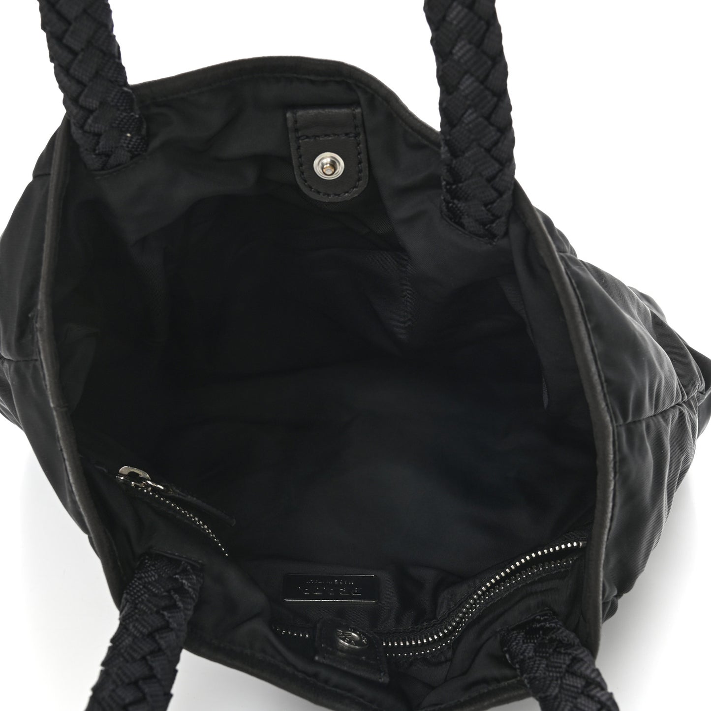 Tessuto Nylon Braided Tote Black