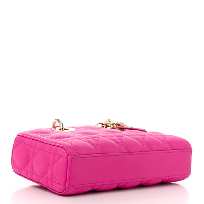 Christian Dior Lambskin Cannage Small Lady D-Joy Fuchsia 4 of 10