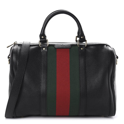 Gucci Calfskin Vintage Web Medium Boston Black 1 of 13