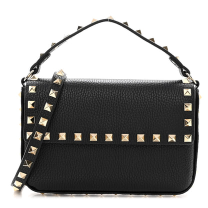 Valentino Garavani Grainy Calfskin Rockstud Crossbody Pouch Black 1 of 10