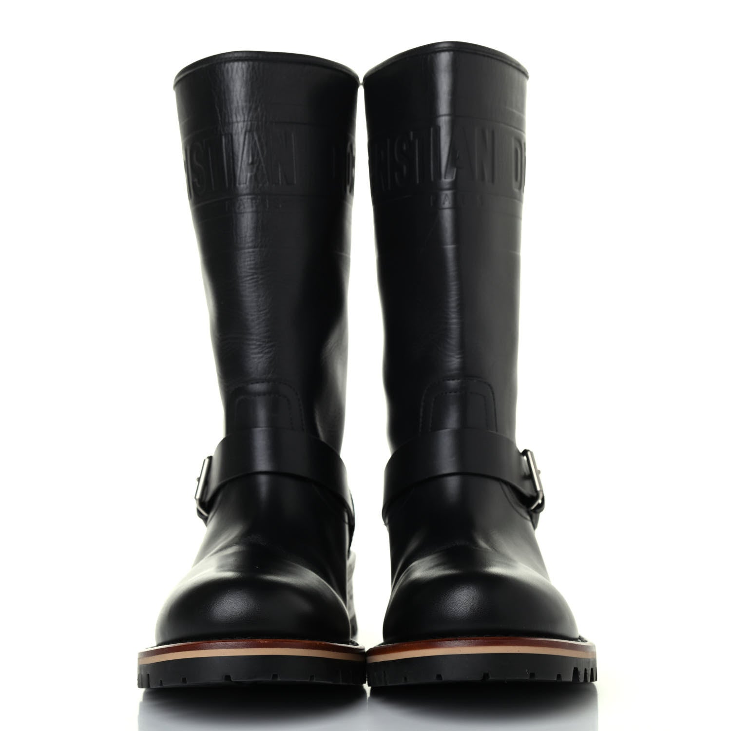 Christian Dior Calfskin Embossed Dior Quest 35mm Biker Boots 36.5 Black 2 of 4
