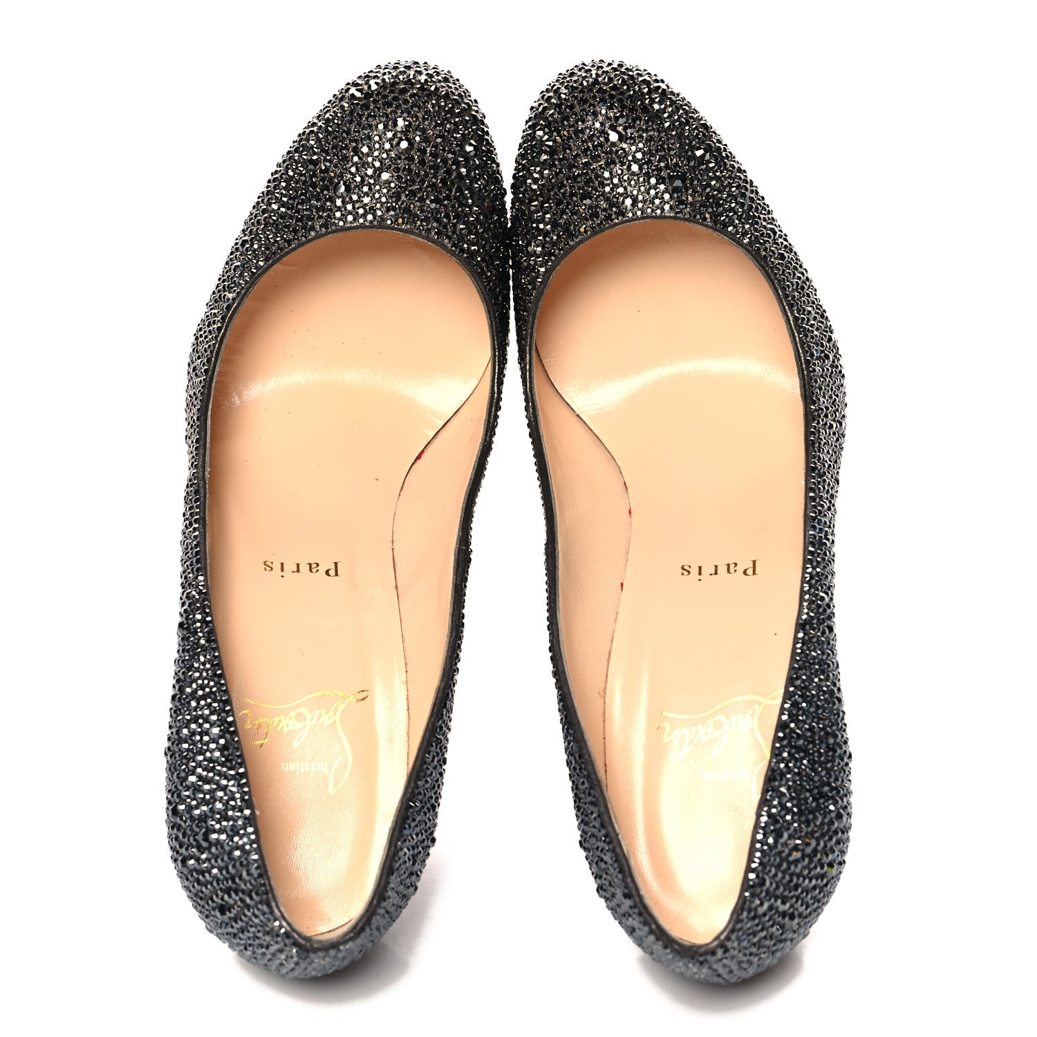 Christian Louboutin Suede Metallic Strass Fifi 100 Pumps 38.5 Silver 2 of 8