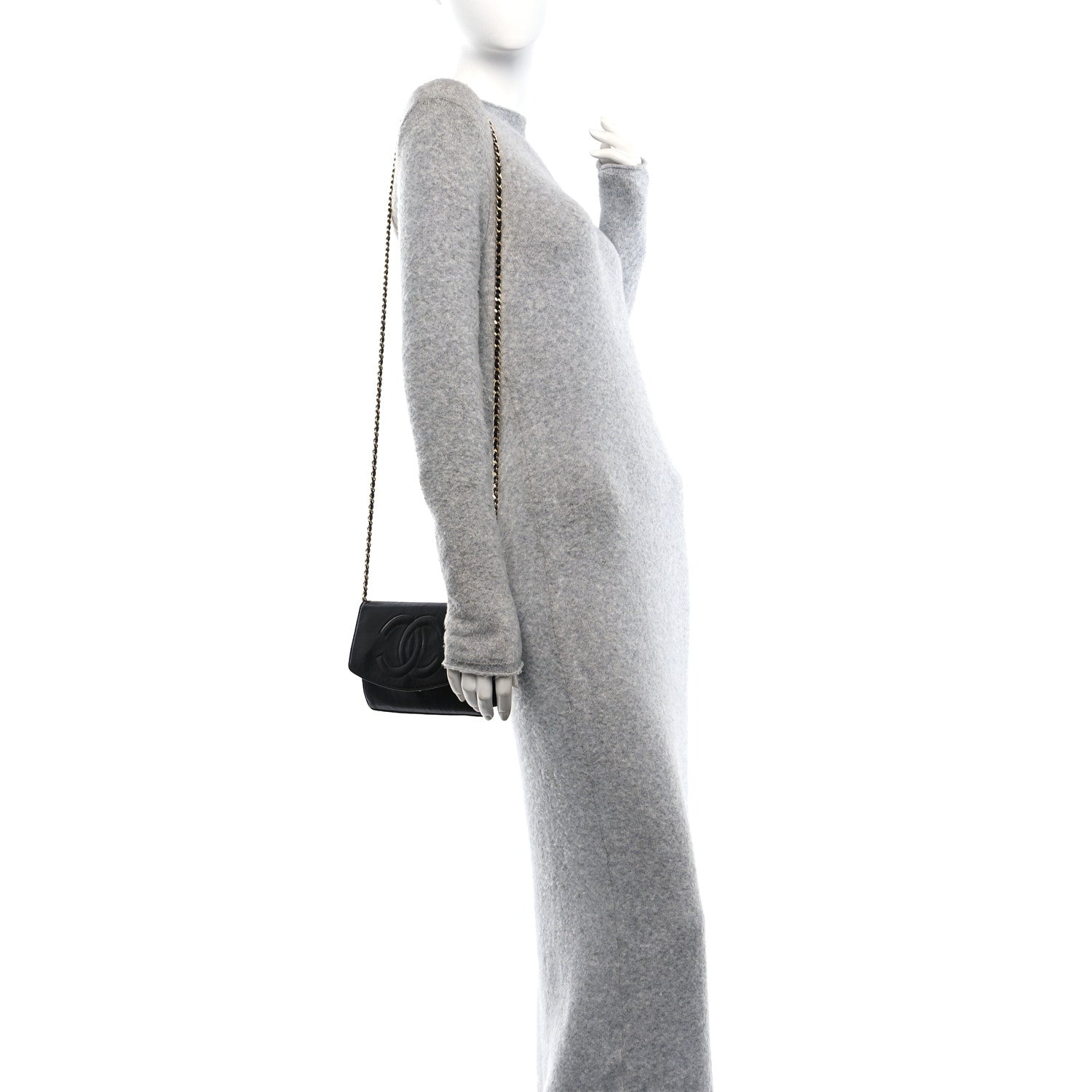 Chanel Lambskin Timeless CC Wallet On Chain WOC Black 2 of 11