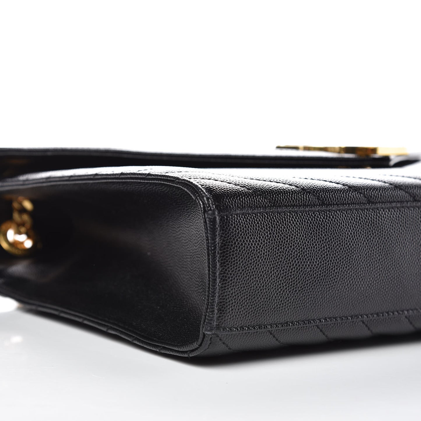 Grain De Poudre Matelasse Chevron Large Monogram Satchel Black