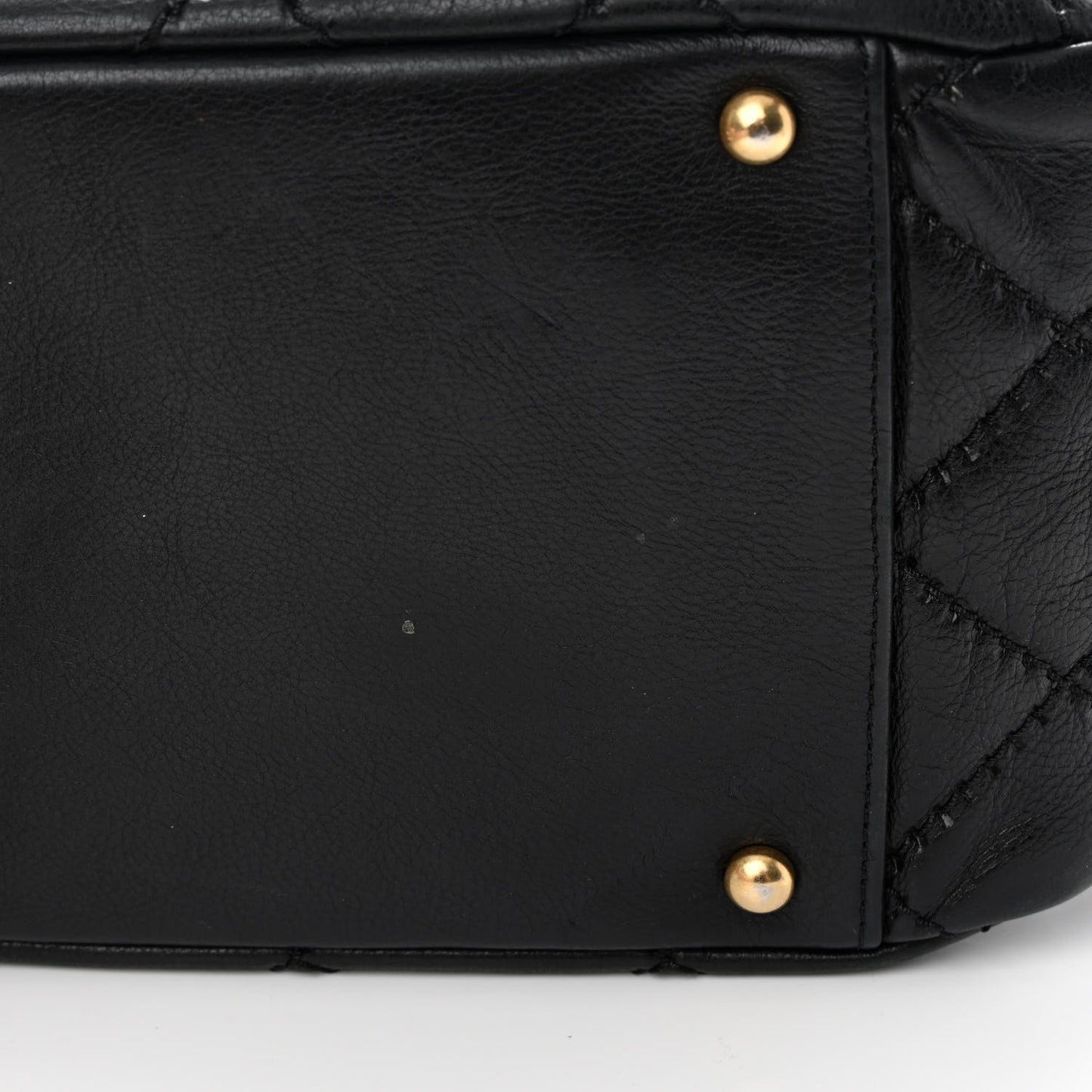 Calfskin Quilted Retro Chain Flap Black