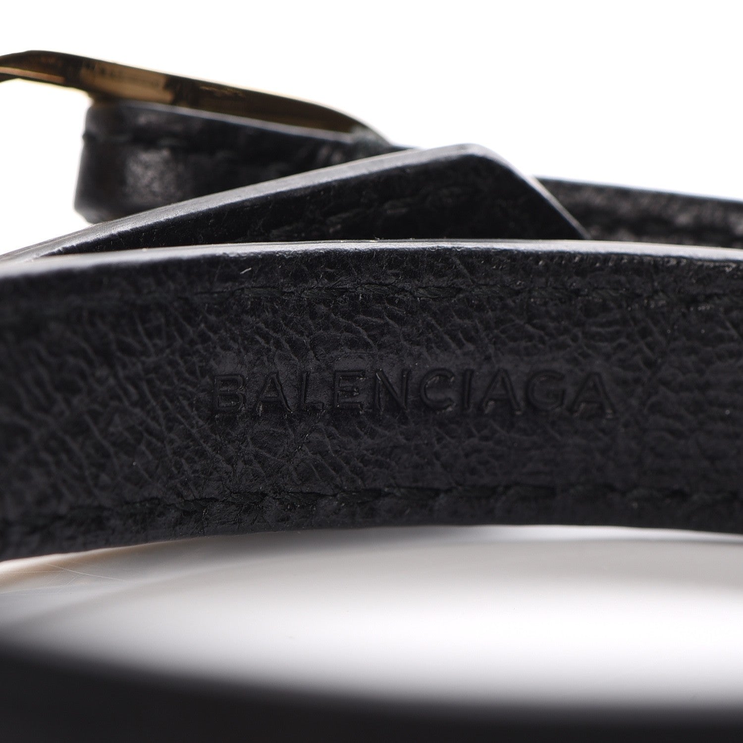 Balenciaga Agneau Arena Classic Hardware Triple Tour Giant Gold M Bracelet Black 5 of 12