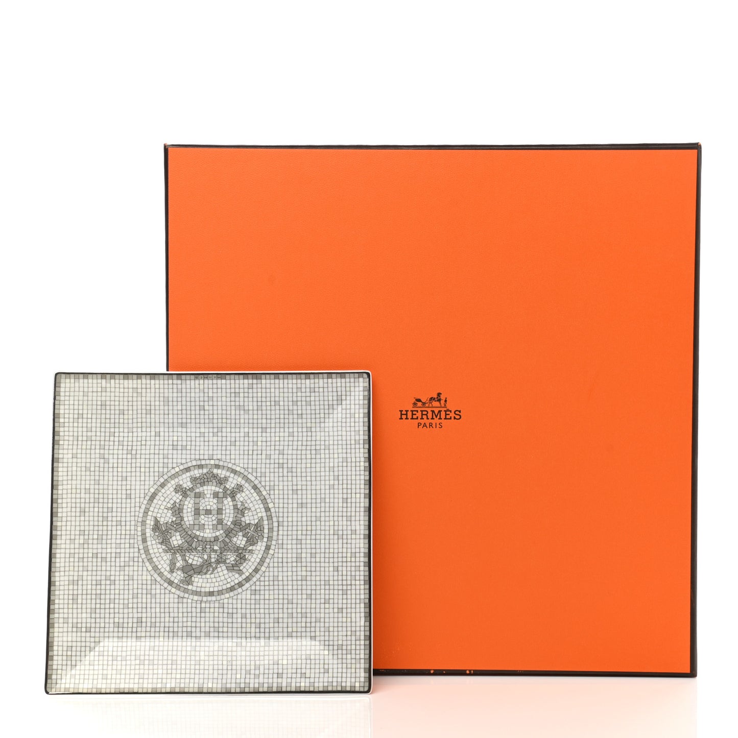 Porcelain Mosaique Au 24 Platinum Square Plate N°3