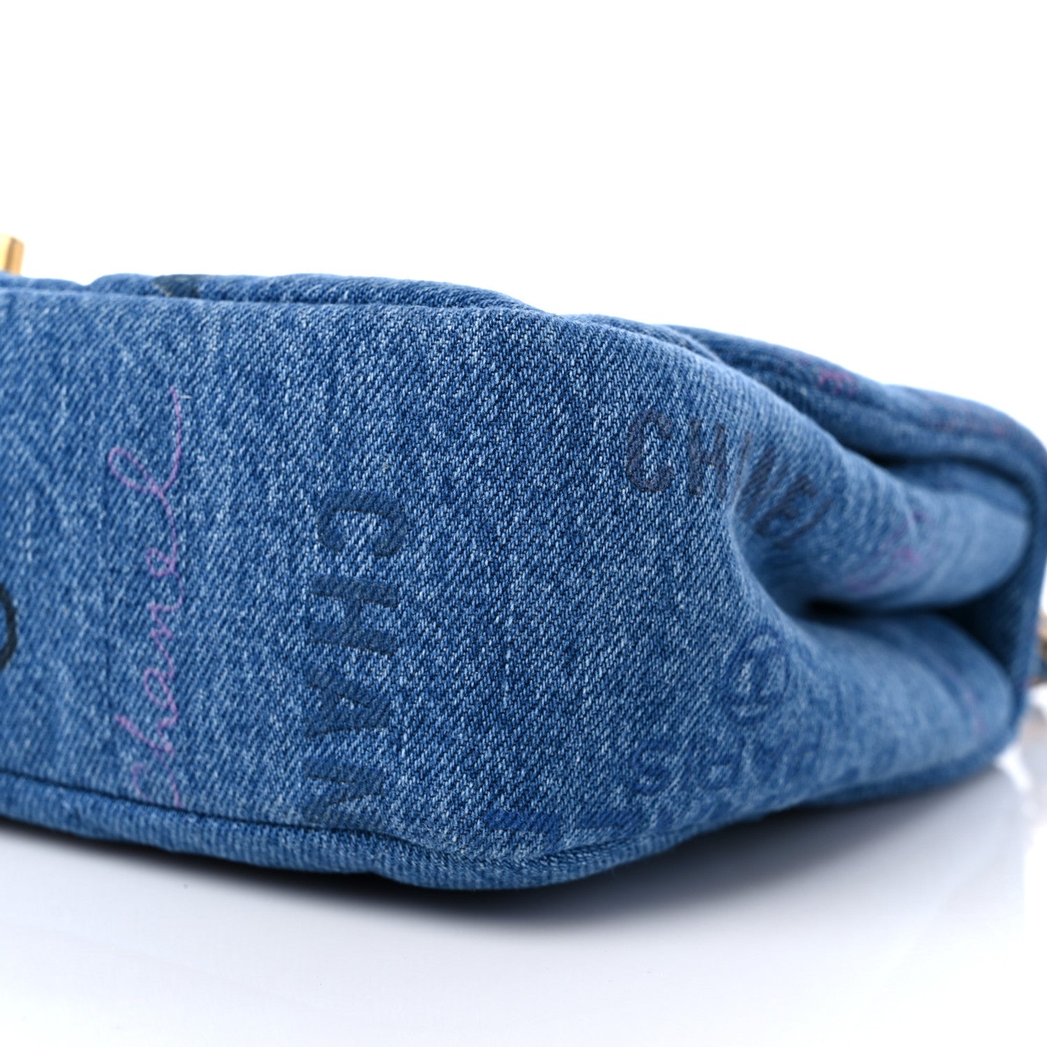 Chanel Denim Quilted Denim Large Mood Flap Blue Multicolor 9 of 9