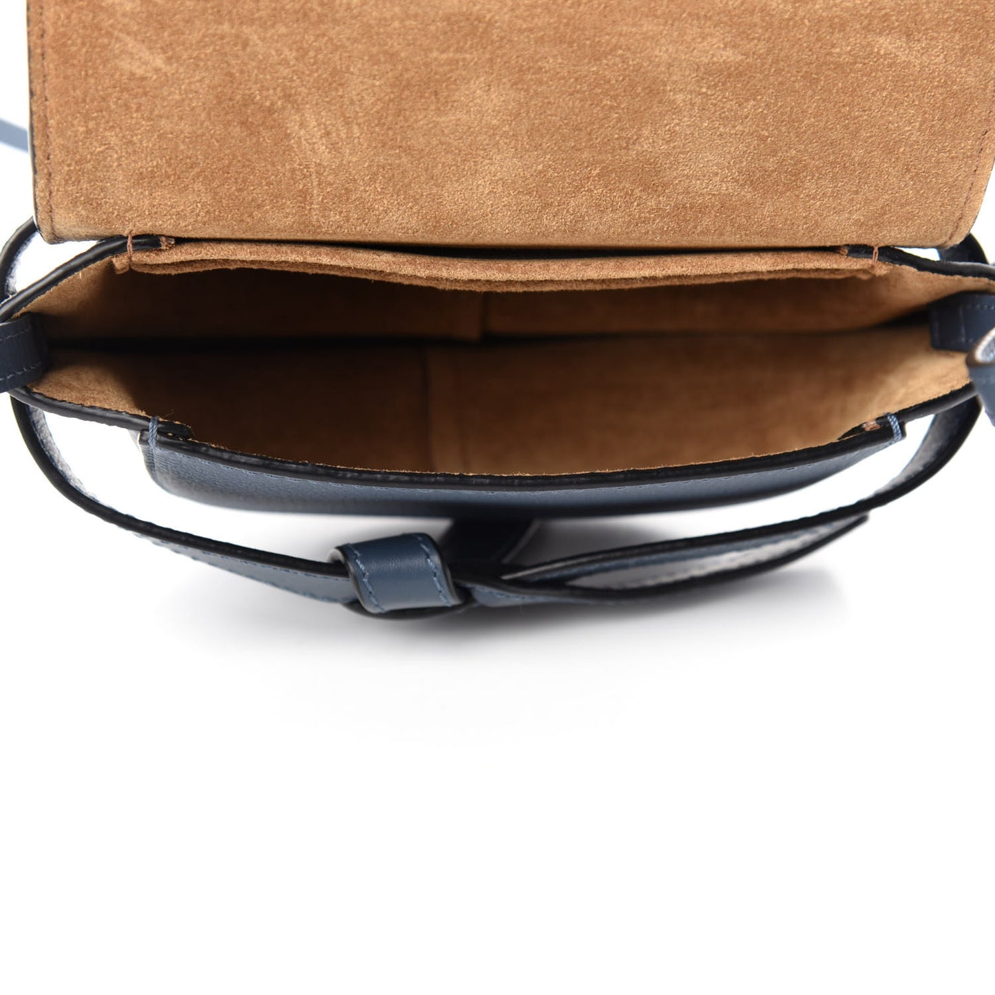 Grained Calfskin Mini Gate Crossbody Bag Steel Blue
