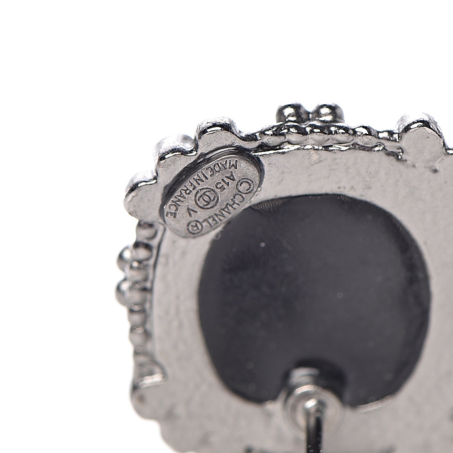 Chanel Ruthenium Enamel CC Earrings Black 6 of 7