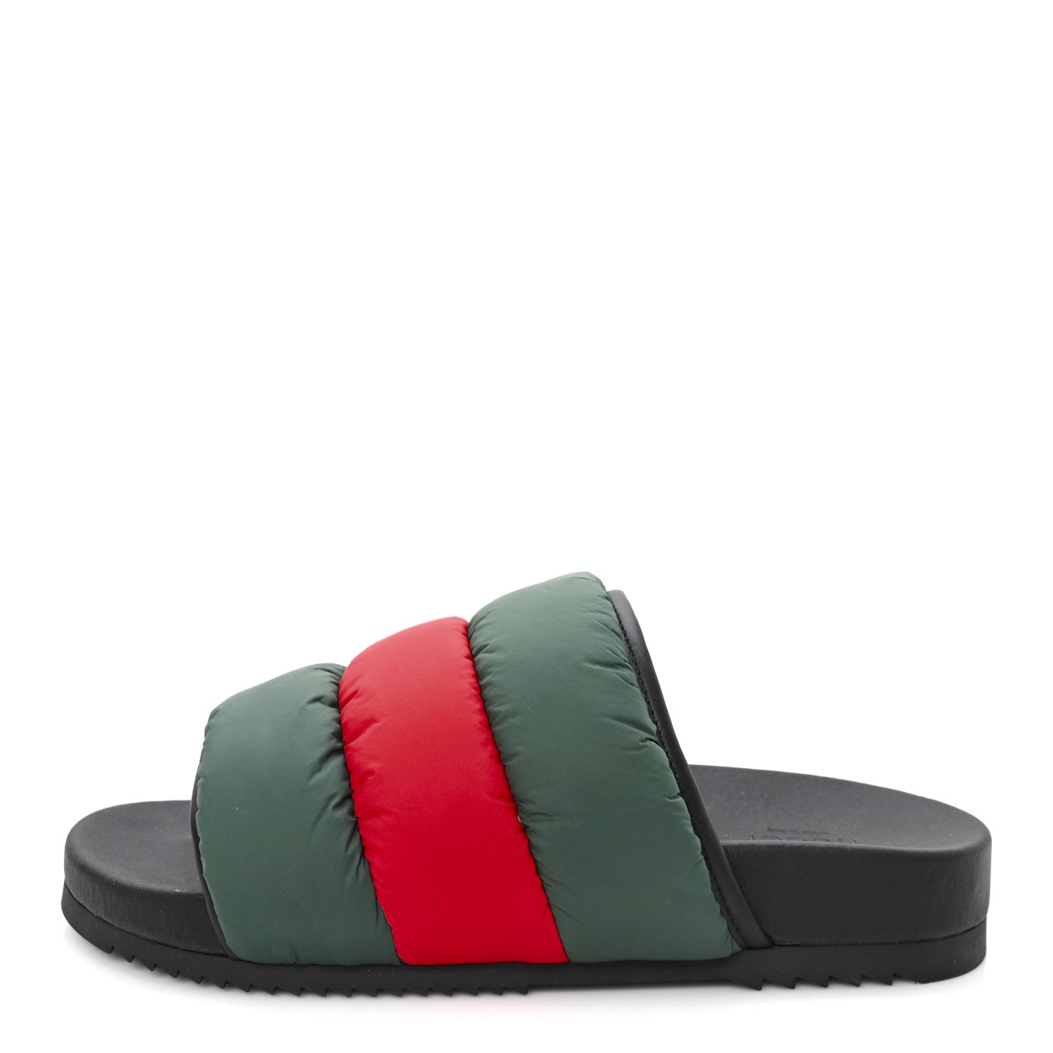Gucci Nylon Web Womens Slide Sandals 39 Black Green Red 1 of 9