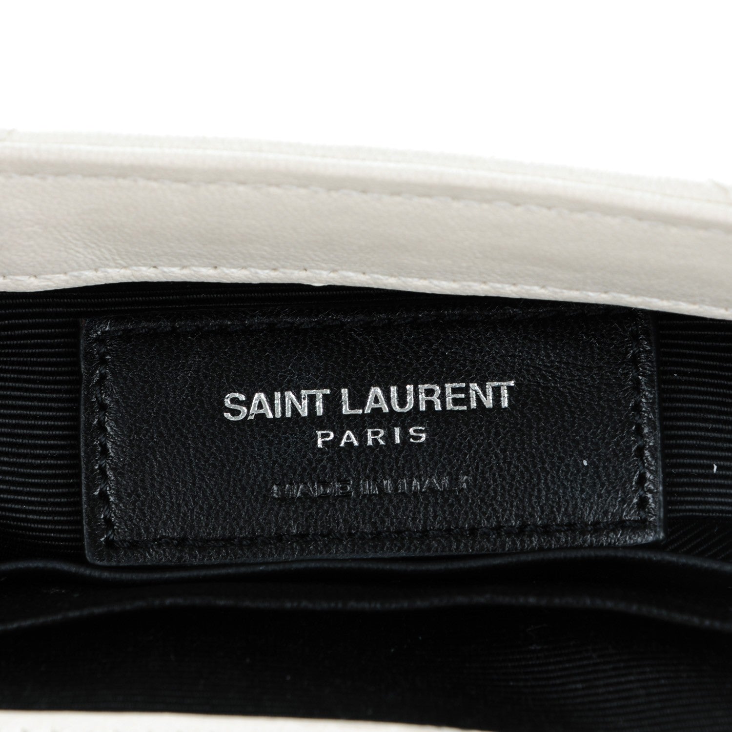 Saint Laurent Calfskin Matelasse Chevron Classic Monogram Baby Chain Bag Dove White 7 of 8