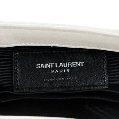 Saint Laurent Calfskin Matelasse Chevron Classic Monogram Baby Chain Bag Dove White 7 of 8