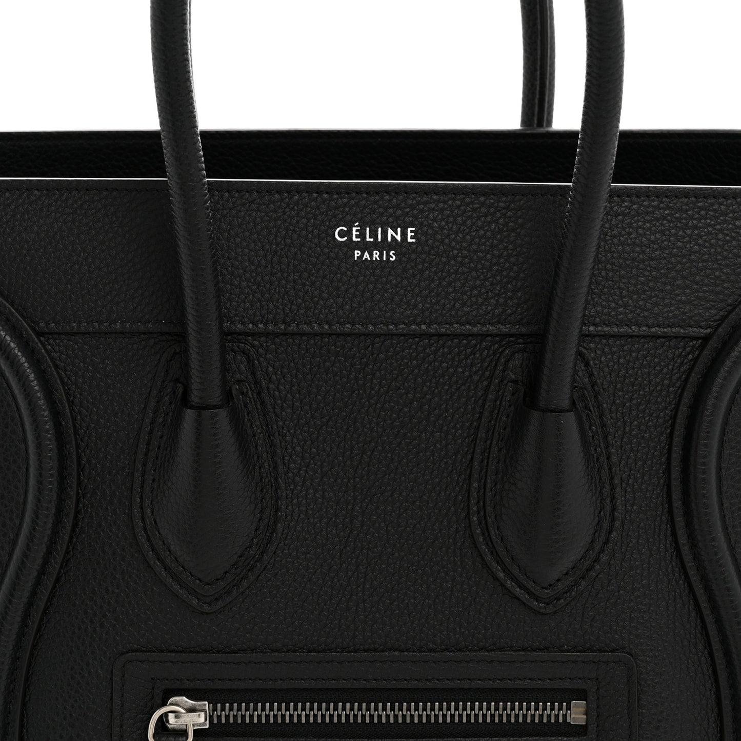 Drummed Calfskin Micro Luggage Black
