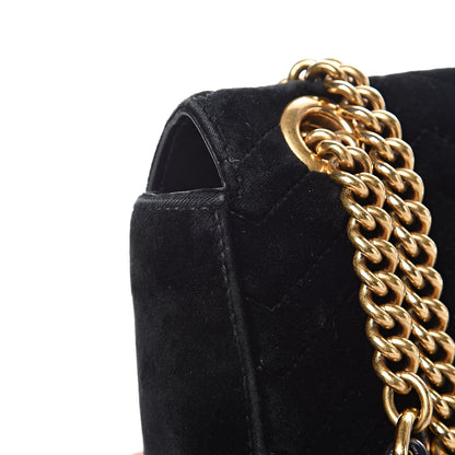 Gucci Velvet Matelasse Small GG Marmont Shoulder Bag Black 12 of 15