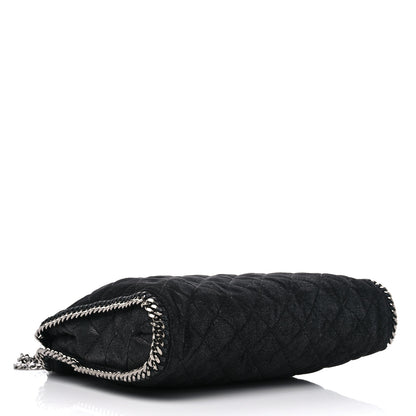 Stella McCartney Metallic Shaggy Deer Quilted Small Falabella Tote Black 4 of 9