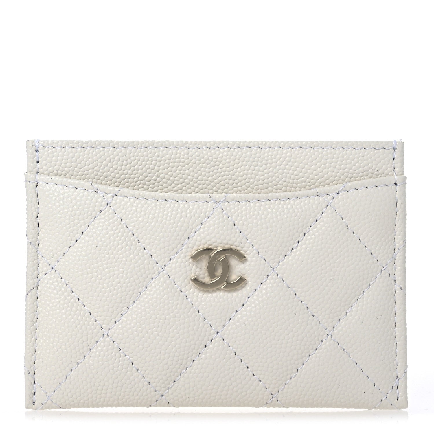 Chanel Caviar Quilted Card Holder White 1 of 10