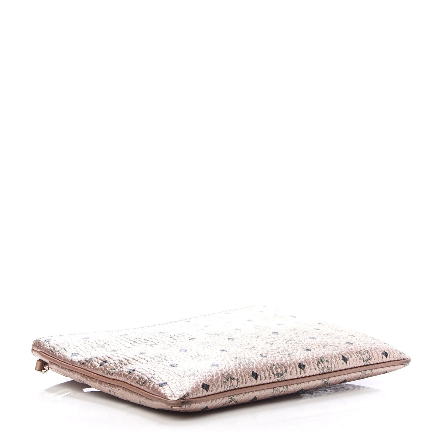 Metallic Visetos Medium Crossbody Pouch Champagne
