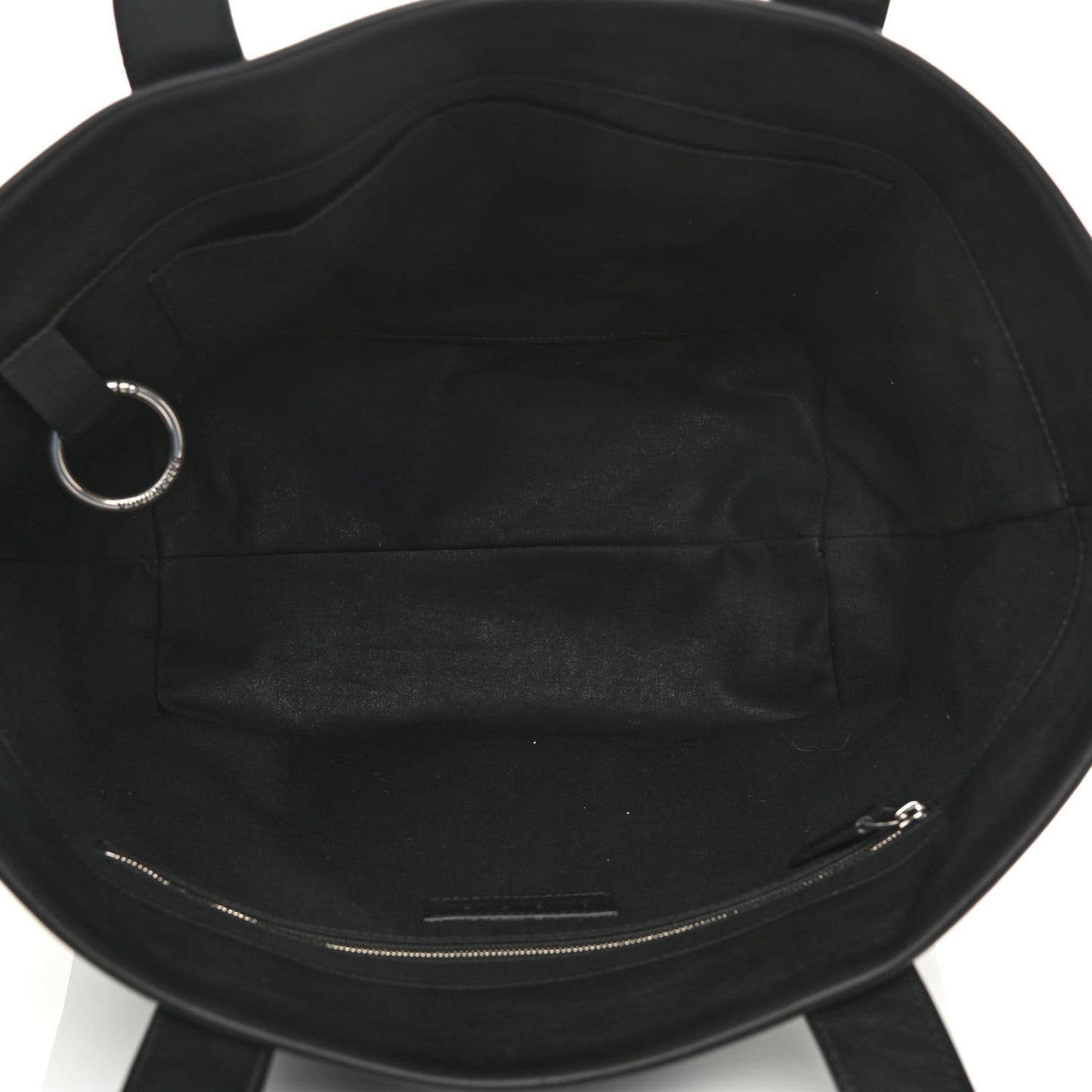 Cotton Canvas Calfskin Cities Paris Jumbo Small Tote Bag Black White