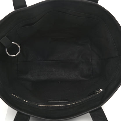 Balenciaga Cotton Canvas Calfskin Cities Paris Jumbo Small Tote Bag Black White 5 of 10