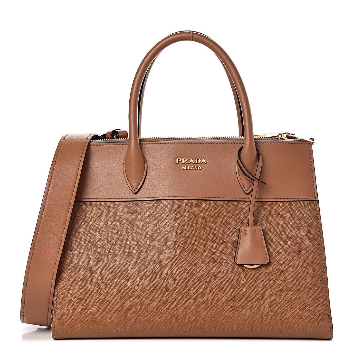 Saffiano City Calf Medium Esplanade Tote Caramel