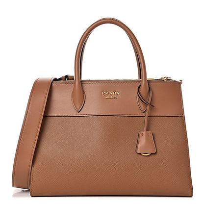 Prada Saffiano City Calf Medium Esplanade Tote Caramel 1 of 9