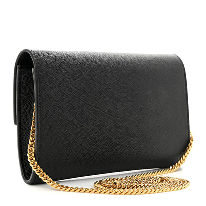 Saint Laurent Grain de Poudre Uptown Chain Wallet Black 4 of 12