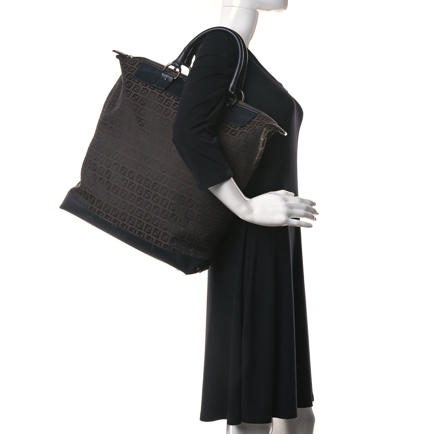 Fendi Zucchino Tote Dark Brown 2 of 13