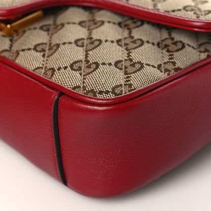 Gucci Monogram Azalea Calfskin Matelasse Diagonal Mini GG Marmont Shoulder Bag Beige Ebony New Cherry Red 9 of 9