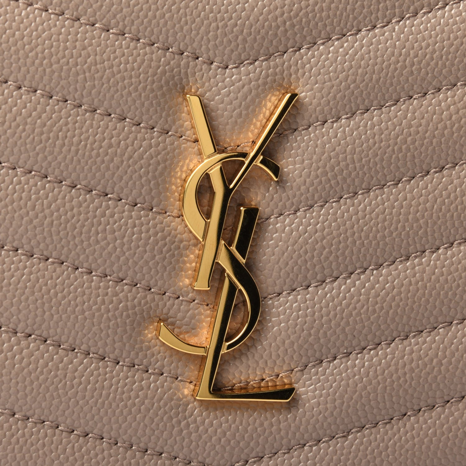 Saint Laurent Grain De Poudre Matelasse Monogram Mini Lou Camera Bag Dark Beige 4 of 4