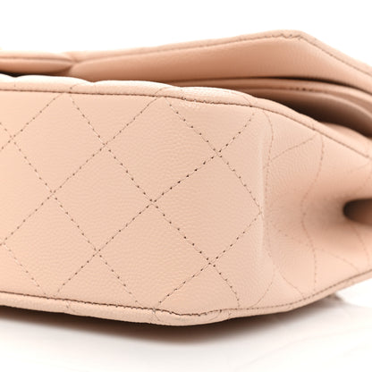 Chanel Caviar Quilted Medium Double Flap Light Beige 8 of 13
