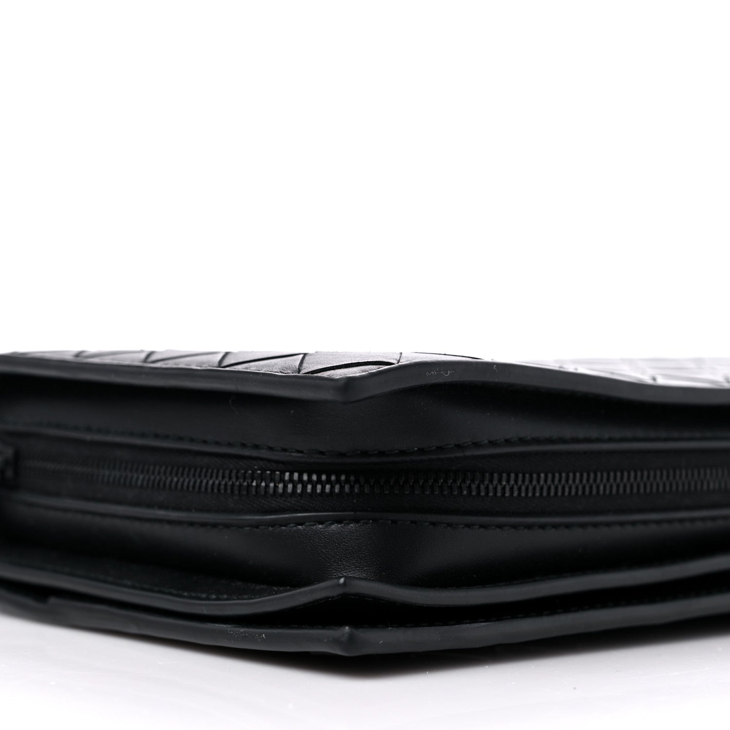 Bottega Veneta Nappa Intrecciato Wristlet Zip Wallet Black 9 of 10
